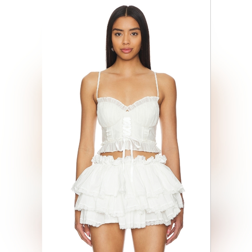 BNWOT Selkie Ivory Shakespeare Top (with baby pink ribbon strings)